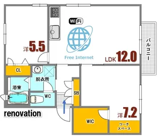 クレール山ノ代B【2階】の間取り