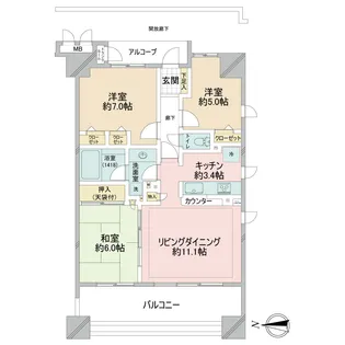 リゾセントラルコート東陽町【9階】の間取り