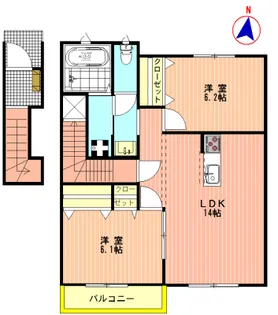 ティーゲルヒュース(南棟)【2階】の間取り
