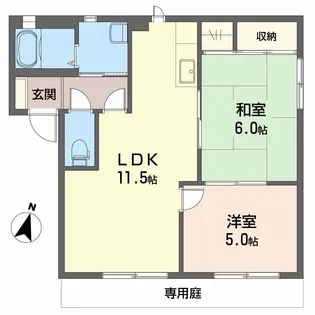 バリュージュK B棟【1階】の間取り