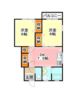 KMハイツVII A棟【1階】の間取り