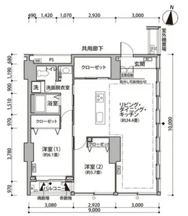 東雲キャナルコートCODAN11号棟【4階】の間取り