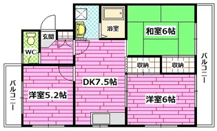 ハイツ東青崎【3階】の間取り