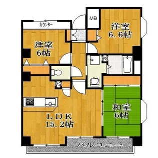 ラ・パラドール中山【2階】の間取り