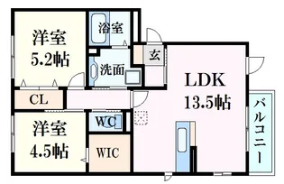 セレーノ舟入【3階】の間取り