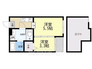 ハーモニーテラス深草大亀谷万帖敷町【2階】の間取り