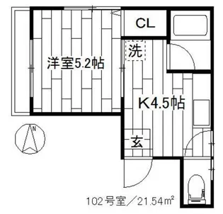 エクセル北町【1階】の間取り
