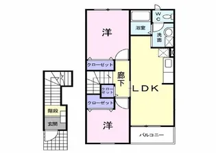 メロディハイム横入川F【2階】の間取り