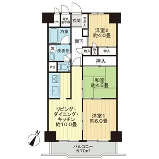 シャンボール二日町【7階】の間取り