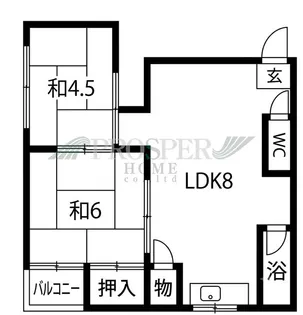 コーポウエスト神路【7階】の間取り