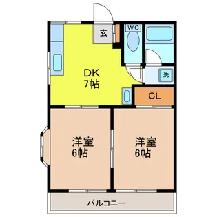 ウエストリバーマンションI・II【1階】の間取り
