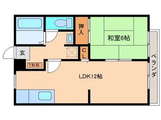 コーポ松本 B【2階】の間取り