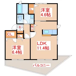 グランビューメグ【1階】の間取り