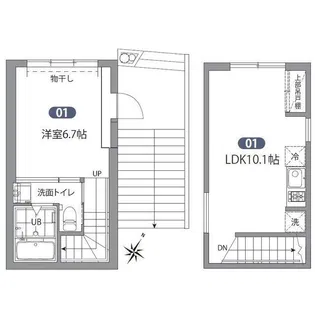 グランエッグス新大塚W【1階】の間取り