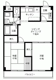 コーポ秋山7【2階】の間取り