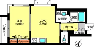 ソレイユ千早【1階】の間取り