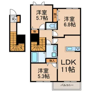 メゾン幕張C【2階】の間取り