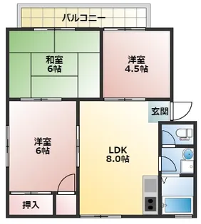 グリーンコートB【2階】の間取り