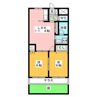 ロイヤルスクエアA【1階】の間取り