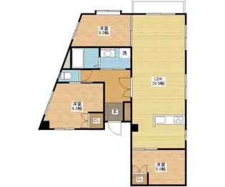 レジデンス螢茶屋【3階】の間取り