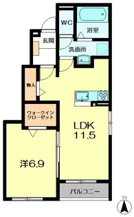 京都府木津川市加茂町里中門伝【アパート】の間取り