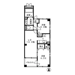 東京都小平市上水本町2【マンション】の間取り