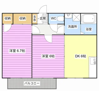 ラ・プラージュ【1階】の間取り