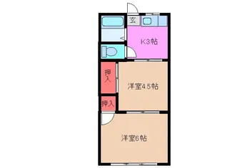 コーポ北浦【1階】の間取り