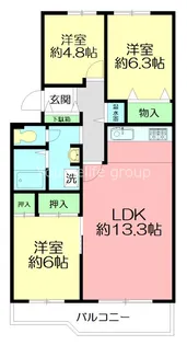 神奈川県中郡二宮町山西【マンション】の間取り