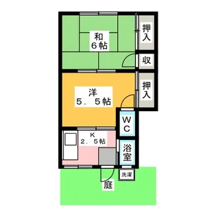あかつき荘【1階】の間取り