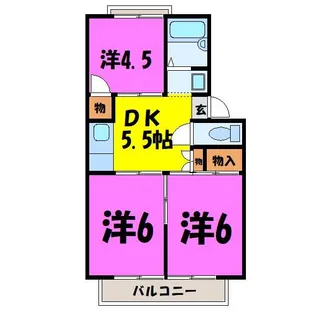 コスモハイツ【2階】の間取り