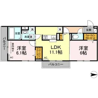 ブランネージュ中川 ABC【1階】の間取り