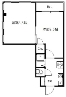 グランドールワタナベII【3階】の間取り