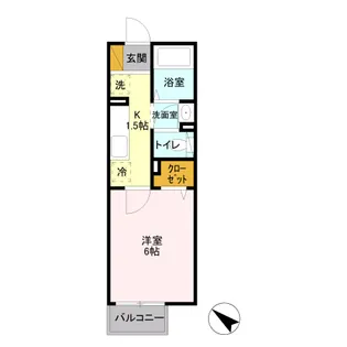 プリュネル【1階】の間取り