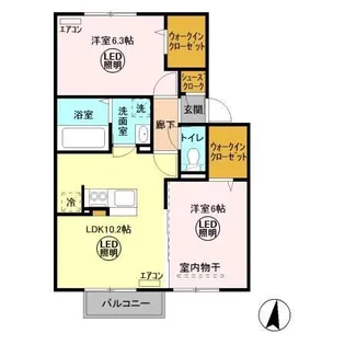 グランマーレ E【2階】の間取り