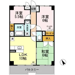 新潟県長岡市千歳2【マンション】の間取り