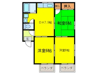 藤原ハイツII棟【2階】の間取り