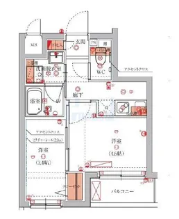 ハーモニーレジデンス池袋ウエスト【2階】の間取り