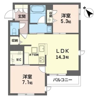 ル ヴォワール【1階】の間取り