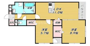 アイマコート初芝【3階】の間取り