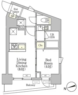 1LDKの間取り画像