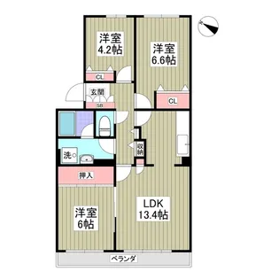 埼玉県行田市棚田町1【マンション】の間取り