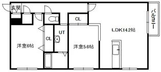サクラディア苗穂【4階】の間取り