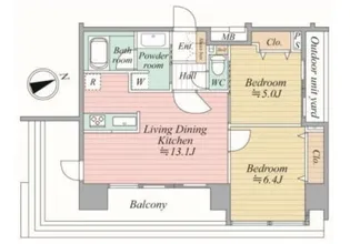 ユニーブル銀座東【13階】の間取り