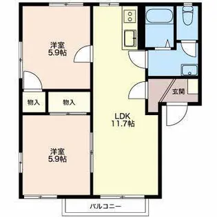 ドミールのぞみF【1階】の間取り