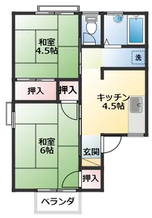 ハイツ水越 B【2階】の間取り