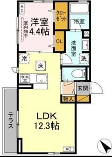 アップルベリーフィールズ【1階】の間取り