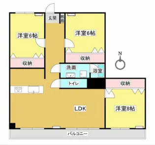 サーパス東島田【7階】の間取り