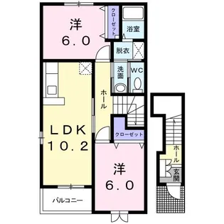 エスポワール B【2階】の間取り