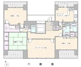 藤和シティホームズ六義園【9階】の間取り